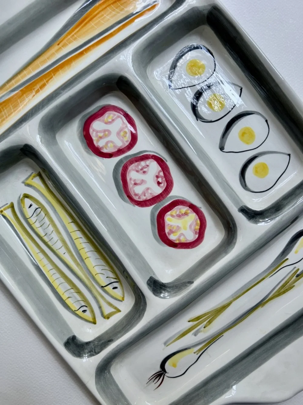 Italian MCM Hand Painted Art Pottery Tray